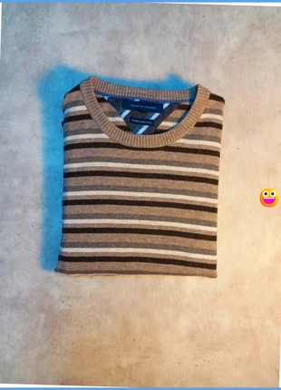 Pull sweatshirt tommy Hilfiger en premium coton wool à rayures beige et gris pour homme taille L, marke: Tommy Hilfiger, zustand: Sehr gut, größe: L, 25,00 €, 26,95 € beinhaltet Vinted-Käuferschutz Pro