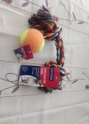 Lot de 2 Jouets Chien Neufs : Corde à Tirer et Balle de Tennis 🐾 Fit+Fun, marca: Fit+Fun, estado: Nuevo con etiquetas, 7,00 €, 8,05 € Protección al comprador incluida