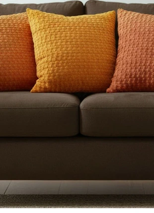 Lot de 3 housses de coussin "3 oranges assortis" en velours texturé, 45x45cm, zustand: Neu, mit Etikett, größe: 45 x 45 cm, 17,90 €, 19,50 € beinhaltet Vinted-Käuferschutz Pro