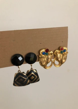 Lot 2 paires boucles d’oreilles vintage état usage, clips dorés, marque: Vintage Love, état: Très bon état, 7,00 €, 8,05 € Protection acheteurs incluse