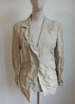 Americana vintage de lino beige de Naf Naf, marque: Naf Naf, état: Très bon état, taille: M / 38 / 10, 10,00 €, 11,20 € Protection acheteurs incluse