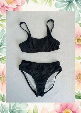 Bikini negro con estampado - Decathlon, marca: Decathlon, estado: Muito bom, tamanho: 10 anos / 140 cm, €7.00, €8.05 inclui Proteção do Comprador