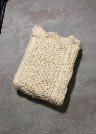 Pull Aran Vintage Irish Wool en 100% pure laine Beige en maille torsadée taille L, brand: Aran Crafts, condition: Very good, size: L, €29.99, €32.19 includes Buyer Protection