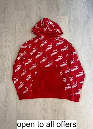 Puma Pattern Red & White Hoodie Boys 11-12 Years, brand: Puma, condition: Very good, size: 11 years / 146 cm, £9.00, £10.02 includes Buyer Protection