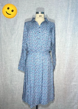 Robe longue printemps/été bleu manche longue à fleur taille L, condition: Very good, size: L / 40 / 12, €15.00, €16.45 includes Buyer Protection