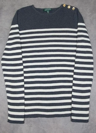 Pull marinière femme gris-blanc Marque Lauren Ralph Lauren Taille XL, marca: Lauren Ralph Lauren, estado: Muito bom, tamanho: XL / 42 / 14, €20.00, €21.70 inclui Proteção do Comprador Pro