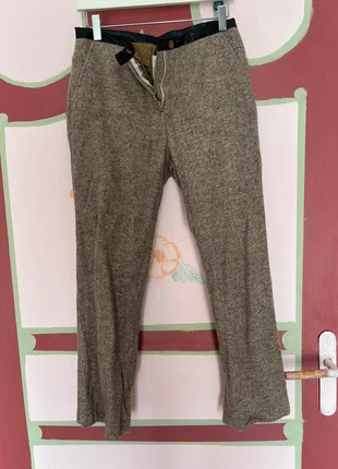 Pantalon de tailleur beige laine chiné, merk: Boutique Italiana, staat: Heel goed, maat: L / 40 / 12, € 7,00, € 8,05 inclusief Kopersbescherming