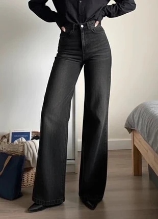 Jean noir taille haute coupe large - Taille S, marque: Aéline, état: Très bon état, taille: S / 36 / 8, 39,90 €, 42,60 € Protection acheteurs incluse