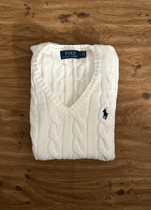 Pull Torsade Polo Ralph Lauren | Taille S Femme | Blanc Logo Bleu, brand: Ralph Lauren, condition: Very good, size: S / 36 / 8, €55.00, €58.45 includes Buyer Protection