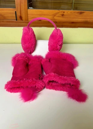 Set orejeras y guantes fucsia con pelo suave invierno, marque: Set, état: Très bon état, taille: Taille unique, 11,95 €, 13,25 € Protection acheteurs incluse