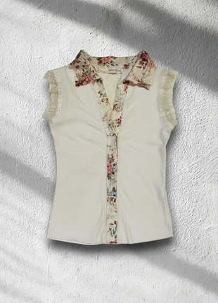 Top vintage Y2k con pizzo, marca: COQUETTE, estado: Muito bom, tamanho: XS / 34 / 6, €5.00, €5.95 inclui Proteção do Comprador