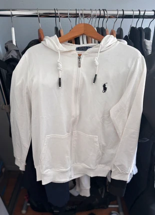 Zip Ralph Lauren blanc logo bleu, brand: Ralph Lauren, condition: Very good, size: S, €55.00, €58.45 includes Buyer Protection