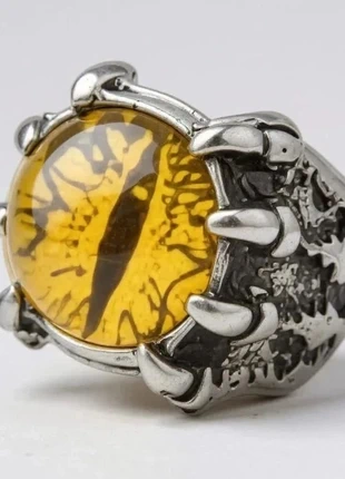 bague oeil dragon jaune griffes gothique fantasy médiéval steampunk unisexe cosplay, merk: bague, staat: Nieuw met prijskaartje, maat: Aanpasbaar, € 8,97, € 10,12 inclusief Kopersbescherming Pro