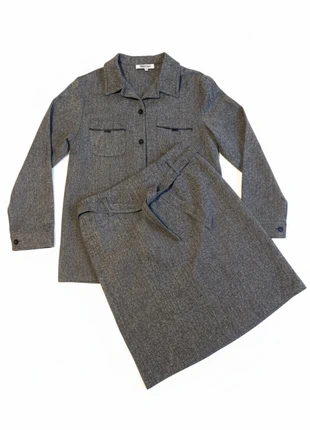 Ensemble Jupe & Veste Gris Vintage 80s 90s Chic, merk: Burton, staat: Goed, maat: L / 40 / 12, € 30,00, € 32,20 inclusief Kopersbescherming