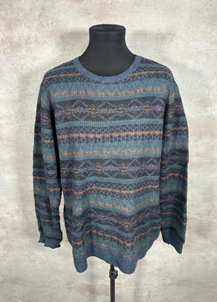 Pull Hiver Ethnic Vintage 80s 90s y2k Mavi bleu gris vert motif graphique taille XL, brand: Vintage Dressing, condition: Very good, size: XL, €22.00, €23.80 includes Buyer Protection Pro
