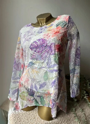 Top asymétrique imprimé fleuri multicolore – Taille M, brand: Inconnu, condition: New without tags, size: M / 38 / 10, €18.00, €19.60 includes Buyer Protection