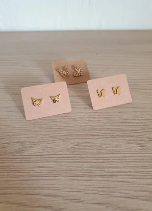 Lot de 3 paires de boucles d'oreilles papillon, état: Neuf sans étiquette, 4,50 €, 5,43 € Protection acheteurs incluse