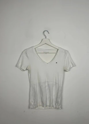 T-shirt Col V Tommy Hilfiger Femme | Taille S | Blanc | Très Bon État | PTF48, marque: Tommy Hilfiger, état: Très bon état, taille: S / 36 / 8, 8,00 €, 9,10 € Protection acheteurs (Pro) incluse