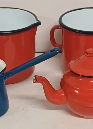 Ensemble en tôle émaillée, marque: marque inconnue, état: Très bon état, 14,00 €, 15,40 € Protection acheteurs incluse