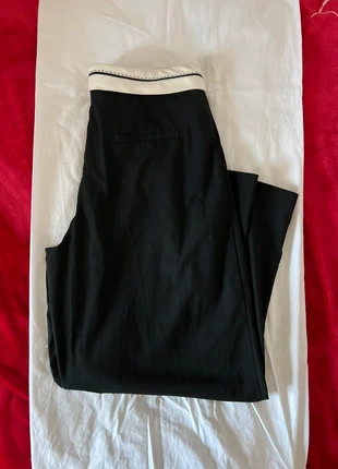 Pantaloni Neri a Palazzo Sartoriali con Fascia in Vita Bicolore Elegante, marque: Stradivarius, état: Très bon état, taille: M, 8,00 €, 9,10 € Protection acheteurs incluse