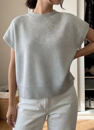 Top gris en maille douce à manches courtes – Taille S, brand: Myralyn, condition: Very good, size: S / 36 / 8, €29.90, €32.10 includes Buyer Protection