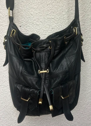 Sac à bandoulière vintage en cuir noir véritable Ollie&Nic, marque: Ollie & Nic, état: Très bon état, 24,00 €, 25,90 € Protection acheteurs incluse