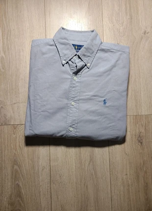 Chemise Ralph Lauren S Grise logo bleu clair, merk: Ralph Lauren, staat: Heel goed, maat: S, € 15,00, € 16,45 inclusief Kopersbescherming