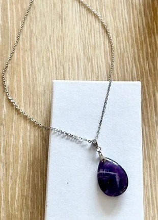 Chaîne argentée avec pendentif goutte en améthyste, staat: Nieuw zonder prijskaartje, € 18,70, € 20,34 inclusief Kopersbescherming