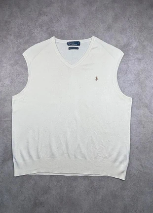 Pull sans manche Ralph Lauren beige / crème logo brodé marron clair, brand: Ralph Lauren, condizioni: Ottime, taglia: XXL, €34.90, €37.35 include la Protezione acquisti Pro