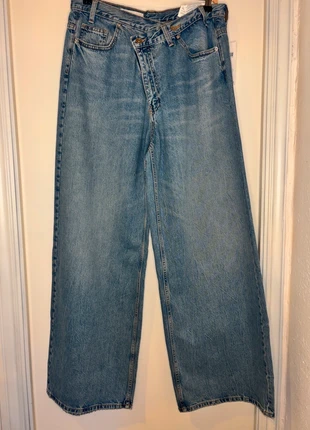 The Crossed Waist Wide Leg Denim - Jeans - Zara (46), marca: Zara, estado: Novo com etiquetas, tamanho: XXXL / 46 / 18, €45.00, €47.95 inclui Proteção do Comprador