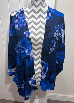 New Look Blue Floral Cardigan Cover-Up – 3/4 Sleeves – Size 16 Lightweight Layer, brand: New Look, condition: Very good, size: L / UK 16-18, £5.00, £5.95 includes Buyer Protection Pro