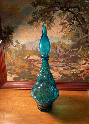 Carafe en verre Empoli vintage - bleu turquoise, marque: Vintage Chic, état: Bon état, 32,00 €, 34,30 € Protection acheteurs incluse