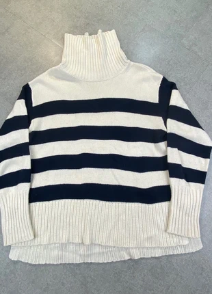 Pull Col Roulé Rayé Easy Wear - Écru & Bleu Marine - Style Marin / Hiver, marque: Vintage Dressing, état: Très bon état, taille: L / 40 / 12, 4,50 €, 5,43 € Protection acheteurs incluse