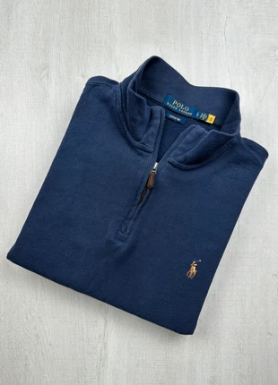 Pull col camionneur zippé Ralph Lauren bleu marine coton logo OG brodé L homme, marca: Ralph Lauren, estado: Muy bueno, tamaño: L, 62,00 €, 65,80 € Protección al comprador Pro incluida