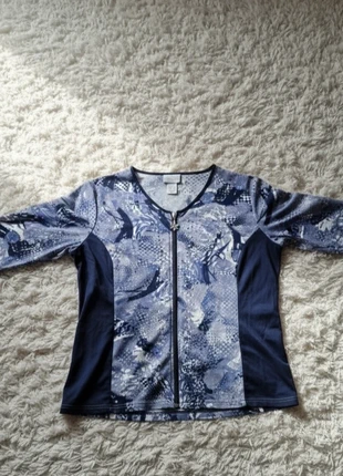 Cardigan/Giacca LAURA kent Fantasia Blu con Borchie e Zip Fiocco di Neve - Taglia 48/50 IT, marca: Laura Kent, estado: Muy bueno, tamaño: XXL / 44 / 16, 4,99 €, 5,94 € Protección al comprador incluida