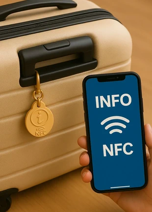 Pendente identificador com NFC, marca: MagicLabel, estado: Novo com etiquetas, €6.00, €7.00 inclui Proteção do Comprador