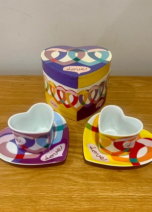 2x Heart shaped Espresso Cups & Saucers by Nobles, Made in Italy, new in box, brand: nobles, condition: New, £24.00, £25.90 includes Buyer Protection