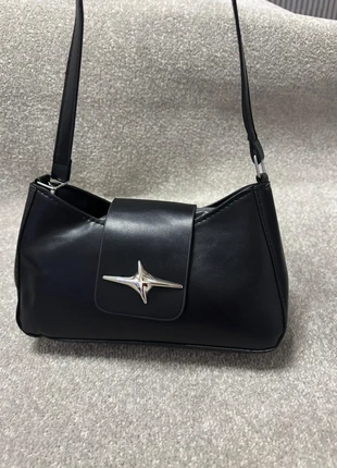 🖤 Sac épaule noir minimaliste avec bijou argenté – Élégance intemporelle, brand: Excellent, condizioni: Nuovo senza cartellino, €15.20, €16.66 include la Protezione acquisti
