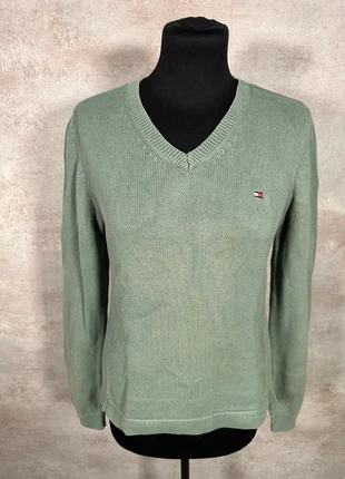 Pull Tommy Hilfiger vert sauge maille fine col en v manches longues taille L, marque: Tommy Hilfiger, état: Très bon état, taille: L / 40 / 12, 11,00 €, 12,25 € Protection acheteurs (Pro) incluse