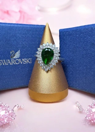 Bague Inspiration Style Swarovski Zircon Eclat Argenté Emeraude Luxe Vintage Oldmoney Glamour, marque: Swarovski, état: Très bon état, taille: 18,1 mm, 22,00 €, 23,80 € Protection acheteurs incluse