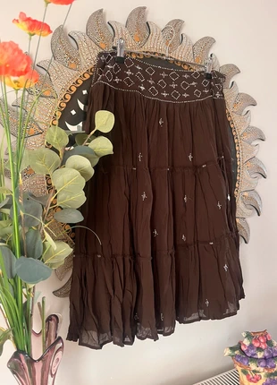 Vintage Embellished Boho Skirt • Jennifer Taylor • Brown Ethereal Gypsy Skirt (EU 40), marque: Jennifer Taylor, état: Très bon état, taille: L / 40 / 12, 18,00 €, 19,60 € Protection acheteurs incluse