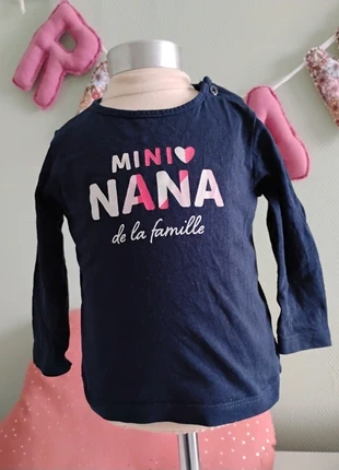 T-shirt manches longues fille 6 mois, brand: Gémo, condizioni: Ottime, taglia: 3-6 mesi / 62 cm, €2.00, €2.80 include la Protezione acquisti