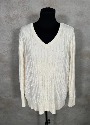 pull Torsadé Vintage Cable Knit Hiver st john's bay creme torsade maille cable taille XL, merk: Vintage Dressing, staat: Heel goed, maat: XL / 42 / 14, € 8,00, € 9,10 inclusief Kopersbescherming Pro