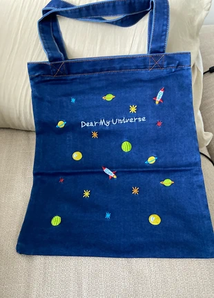 Sac denim – style spatial, brodé – 38x33 cm, zustand: Neu, 4,87 €, 5,81 € inklusive Vinted-Käuferschutz