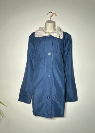 Gabriella Vicenza Vintage Navy Raincoat with Cream Collar – Size 10–12 (Fits 12–14), brand: gabriella vicenza, condition: Very good, size: M / UK 12-14, £5.00, £5.95 includes Buyer Protection