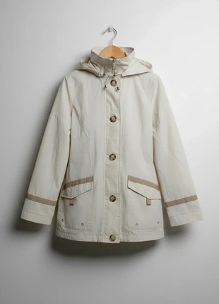 Danwear – Premium & Elegant Beige Hooded Jacket with Zipped & Buttoned – S 🌷👠, marca: Vintage Dressing, estado: Muito bom, tamanho: S / 36 / 8, €34.99, €37.44 inclui Proteção do Comprador Pro