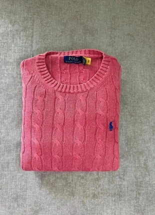 Pull Ralph Lauren torsadée rose taille L, brand: Ralph Lauren, condition: Very good, size: L, €55.00, €58.45 includes Buyer Protection Pro