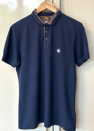 Pretty Green Navy/Paisley Polo Shirt, brand: Pretty Green, condition: Very good, size: M, £7.00, £8.05 includes Buyer Protection Pro