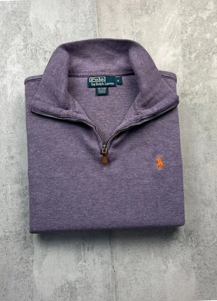 QZ07 - Half zip 1/4 zip col camionneur Ralph Lauren lila/mauve logo brodé orange - Taille S, merk: Ralph Lauren, staat: Heel goed, maat: S, € 44,99, € 47,94 inclusief Kopersbescherming
