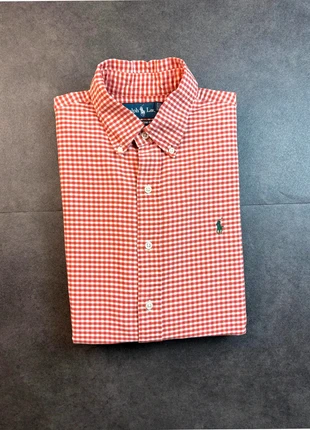Chemise à Carreaux Ralph Lauren - Custom Fit - Homme | Taille M | Blanc/Rouge logo brodé Vert, brand: Ralph Lauren, condition: Very good, size: M, €35.00, €37.45 includes Buyer Protection